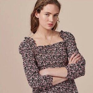 Maje Lanael Smocked Off The Shoulder Floral Top 1